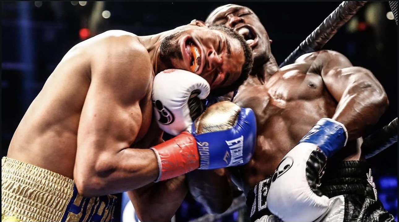 Andre Berto landing a punch in the ring